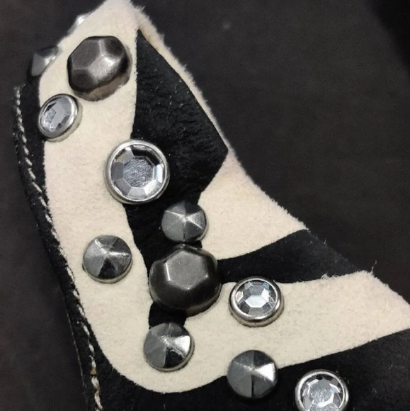 Jimmy Choo For H&M Suede Zebra Print With Studs & Rhinestones Stilettos Size 37 - Picture 12 of 12